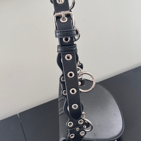 Club Exx Studded and rhinestone Crossbody Bag with Chain Details - Picture 6 of 8